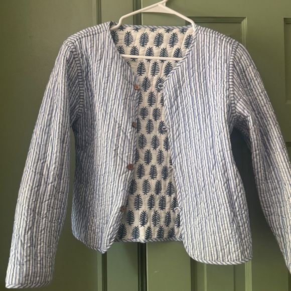 Block print quilted jacket reversible - Picture 4 of 4